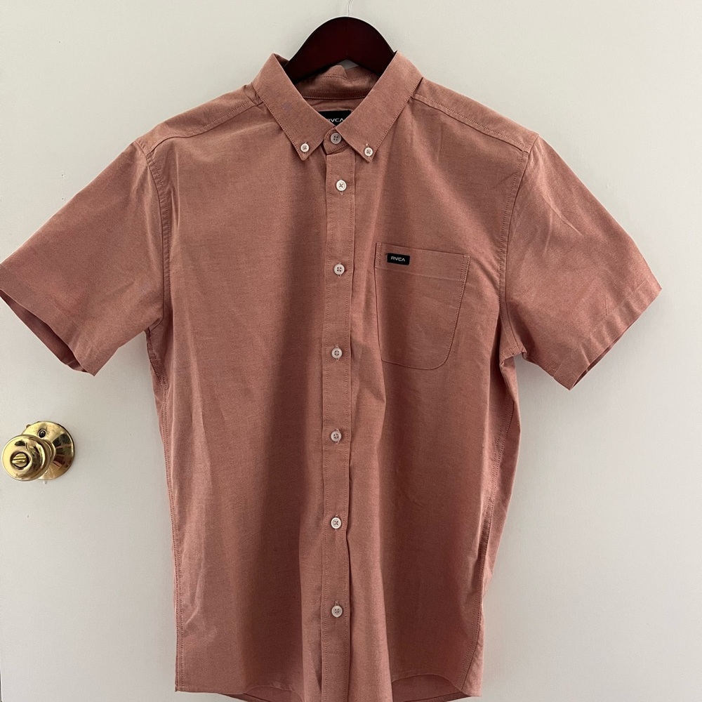 RVCA Men's Brick Casual Button Down Shirt